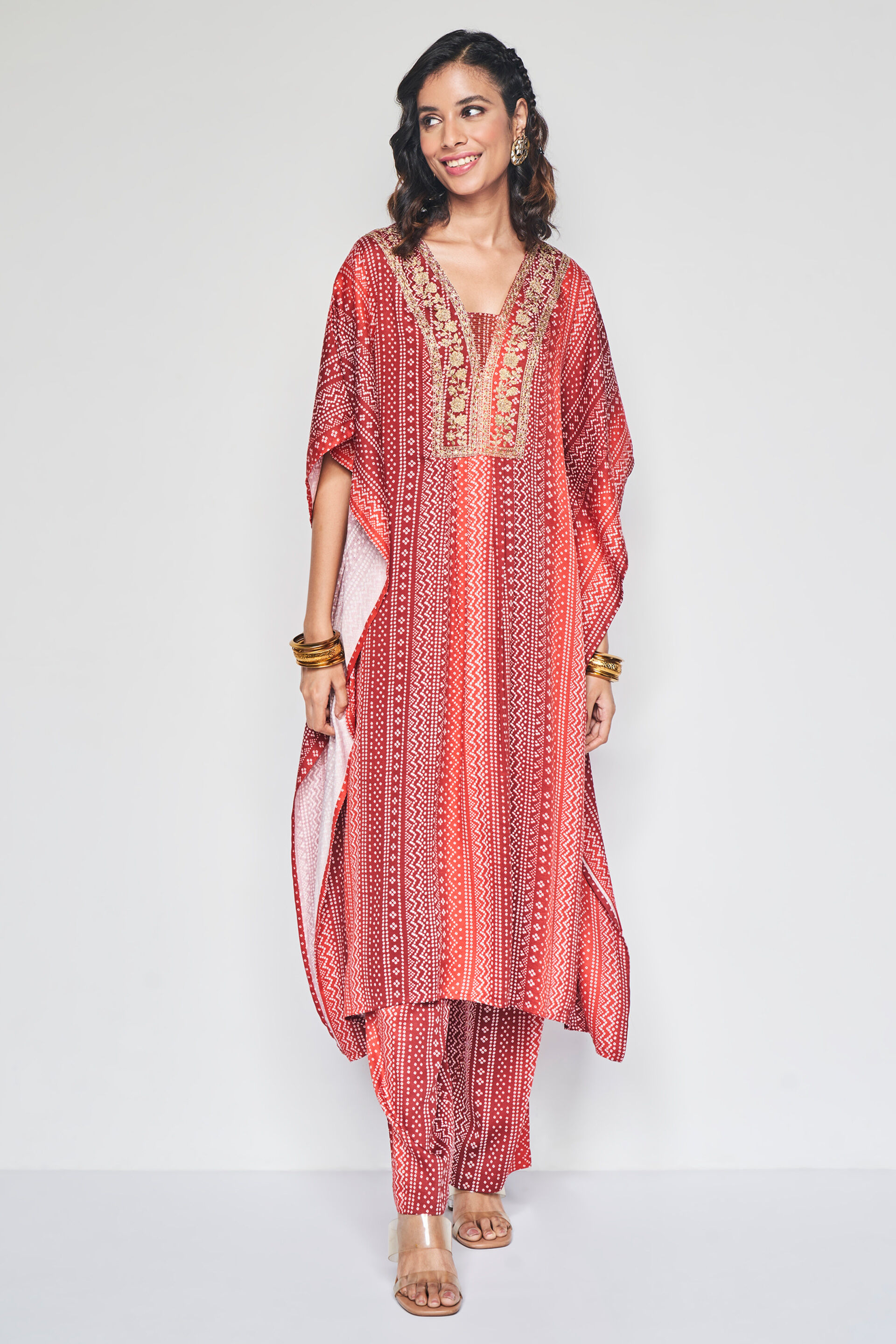 Hawa Hawai kaftan set, Red, image 2
